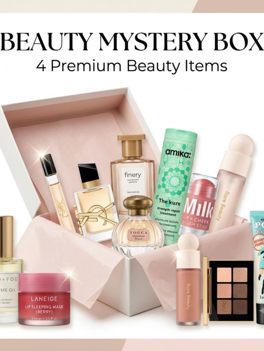 Beauty Mystery Box – Assorted Brands & Pink Gift Set